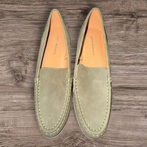 Lucky Brand Edrica Olive Green Loafers Flats Slip-On Women's Size 7.5 M NWOB